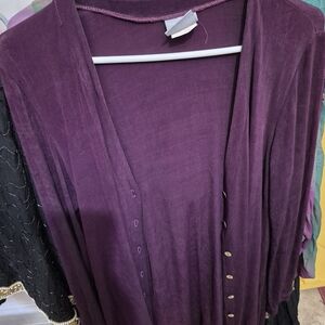 Elegant Purple Long Sleeve Dress
